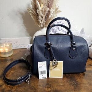 WEEKEND SALE...Michael Kors Aria Navy Blue Satchel